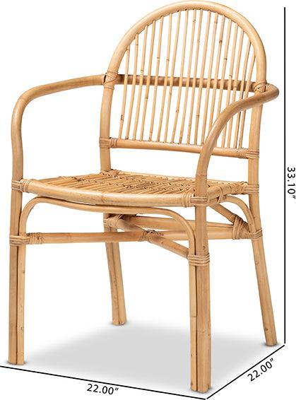 Wholesale Interiors Dining Chairs - Tugera Modern Bohemian Natural Brown Rattan Dining Chair