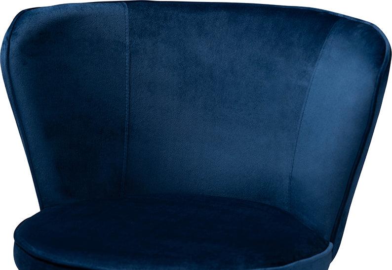 Wholesale Interiors Dining Chairs - Farah Glamour Dining Chair Navy Blue & Rose Gold (Set of 2)