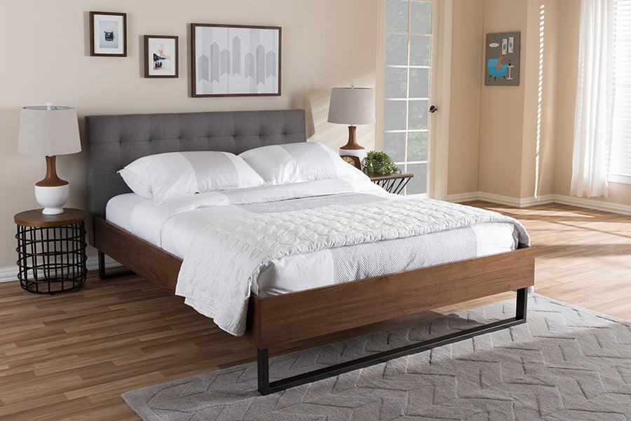 Wholesale Interiors Beds - Mitchell King Bed Gray/Walnut Brown