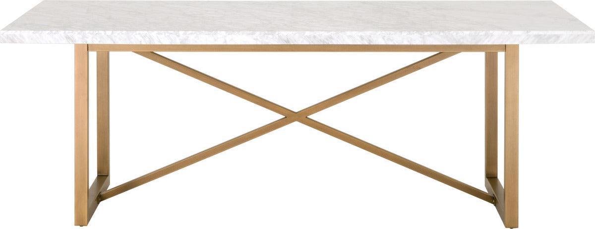 Essentials For Living Dining Tables - Carrera Dining Table White Carrera & Brushed Gold