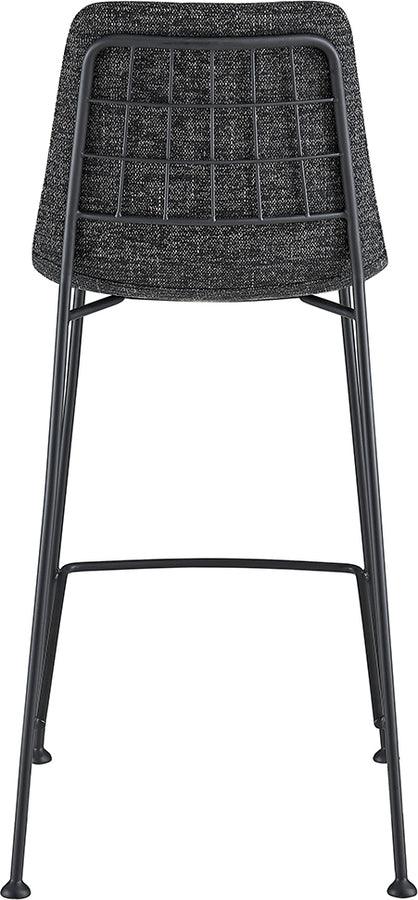 Euro Style Barstools - Elma-C Counter Stool In Black Fabric with Matte Black Frame and Legs - Set Of 2