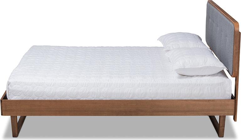 Wholesale Interiors Beds - Natalia Full Bed Dark Gray & Walnut