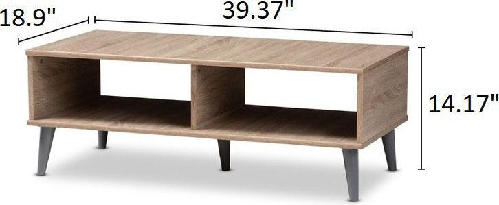 Wholesale Interiors Coffee Tables - Pierre Coffee Table Light Gray & Oak Brown
