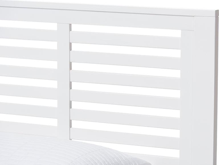 Wholesale Interiors Beds - Sedona Modern Classic Mission Style White-Finished Wood Twin Platform Bed