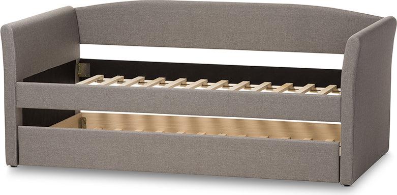 Wholesale Interiors Daybeds - Camino Modern and Contemporary Grey Fabric Upholstered Daybed with Guest Trundle Bed