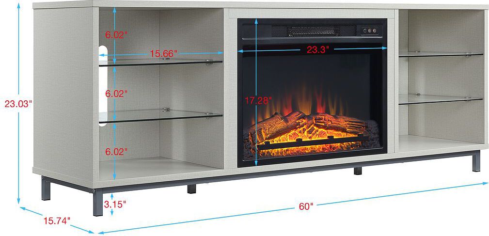 Manhattan Comfort Fireplaces - Brighton Fireplace in Beige