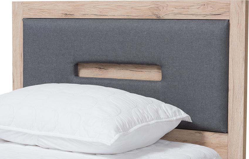 Wholesale Interiors Beds - Pandora Contemporary Grey and Brown Two-Tone 2-Drawer Twin Size Storage Platform Bed