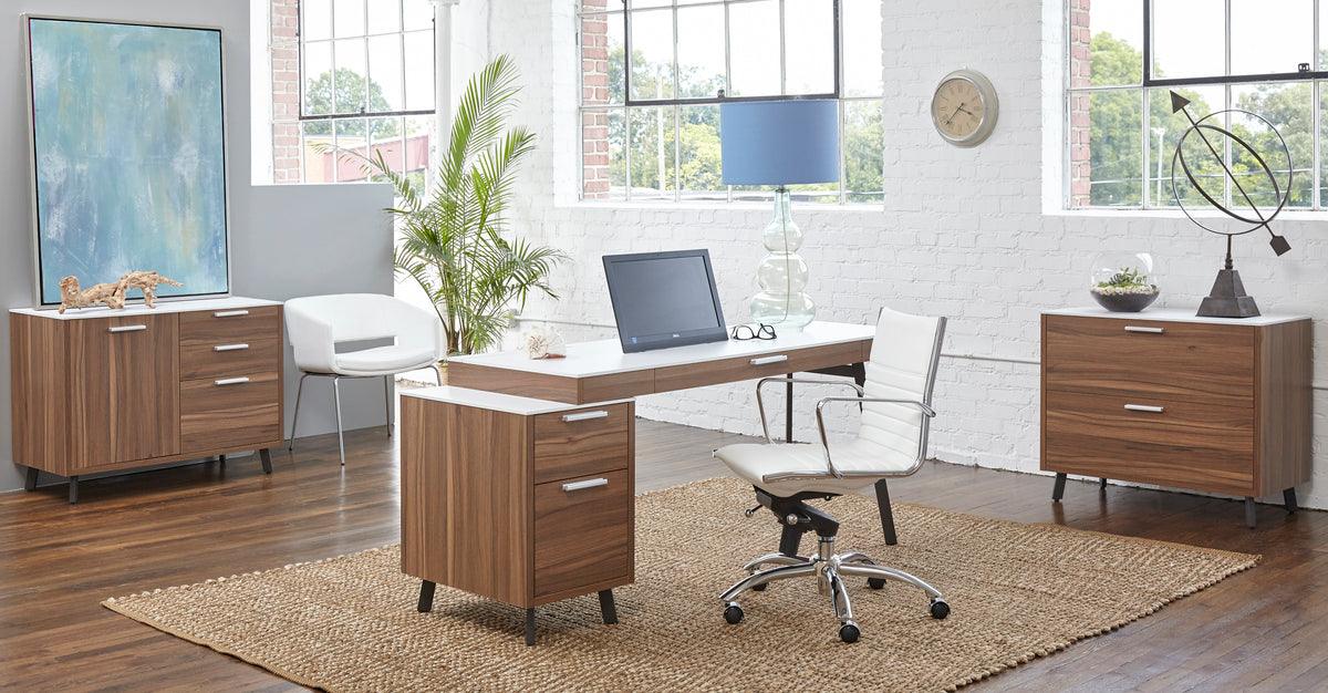 Euro Style Task Chairs - Dirk Low Back Office Chair White