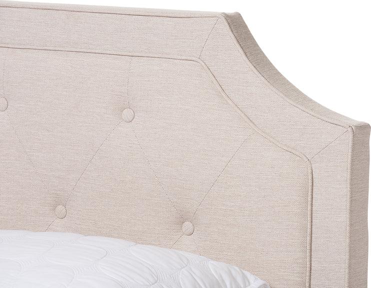 Wholesale Interiors Beds - Willis Modern And Contemporary Light Beige Fabric Upholstered Full Size Bed