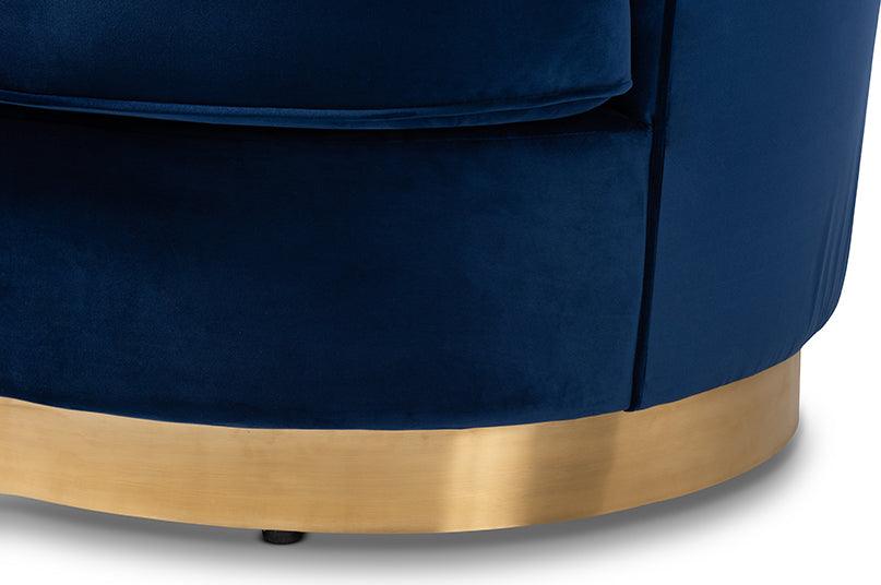 Wholesale Interiors Sofas & Couches - Nevena Glam Royal Blue Velvet Fabric Upholstered Gold-Finished Sofa