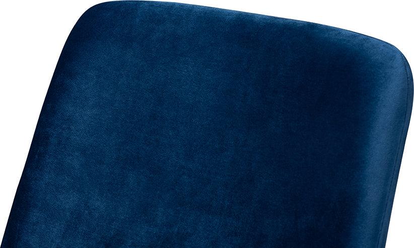 Wholesale Interiors Accent Chairs - Sennet Glam And Luxe Navy Blue Velvet Fabric Upholstered Gold Finished Armchair