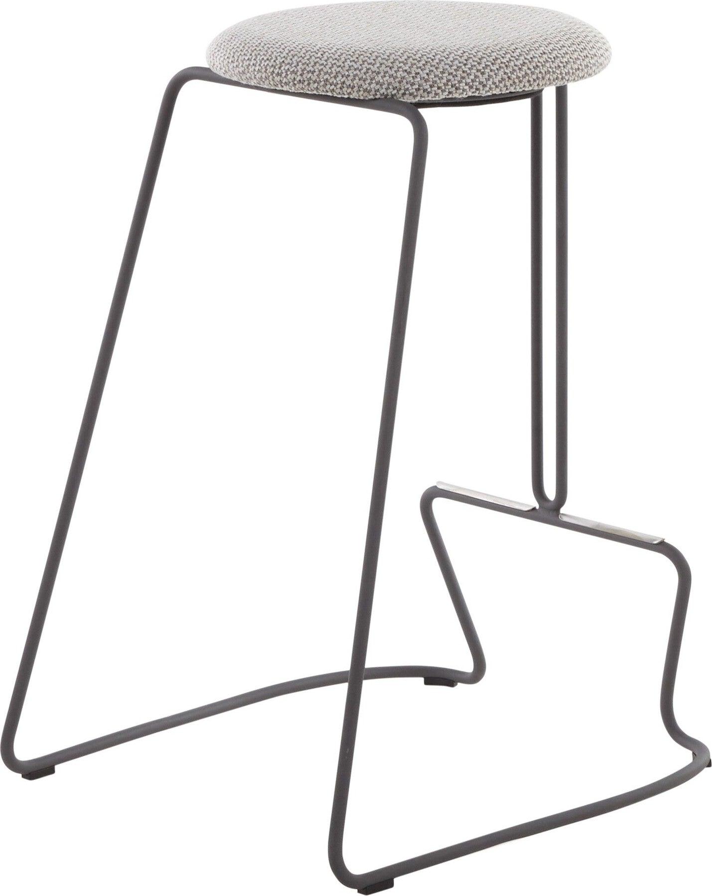 Lumisource Barstools - Finn Counter Stool (Set of 2) Black Steel & Light Gray