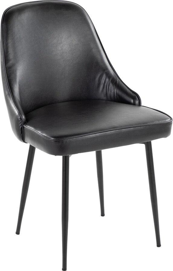 Lumisource Dining Chairs - Marcel Contemporary Dining Chair With Black Frame & Black Faux Leather (Set of 2)