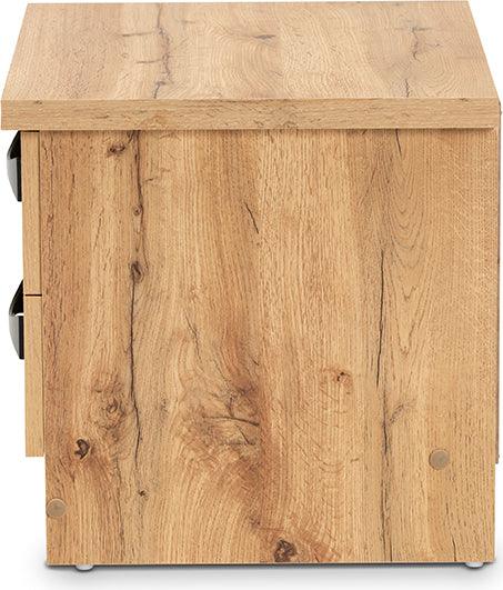 Wholesale Interiors Nightstands & Side Tables - Colburn Oak Brown Finished Wood 2-Drawer Nightstand