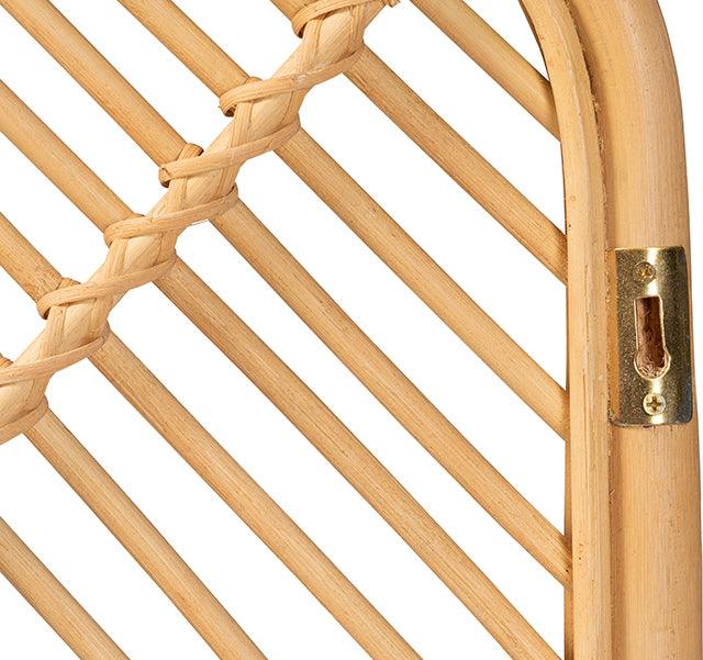 Wholesale Interiors Headboards - Sakina Modern Bohemian Natural Brown Rattan Queen Size Wall-mount Headboard