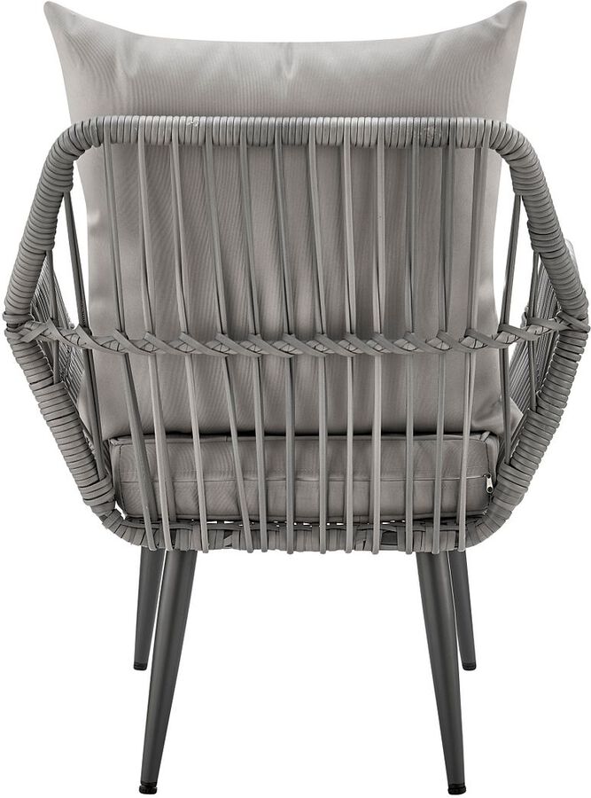 Manhattan Comfort Outdoor Conversation Sets - Cannes Patio 2- Person Seating Group with End Table with Grey Cushions