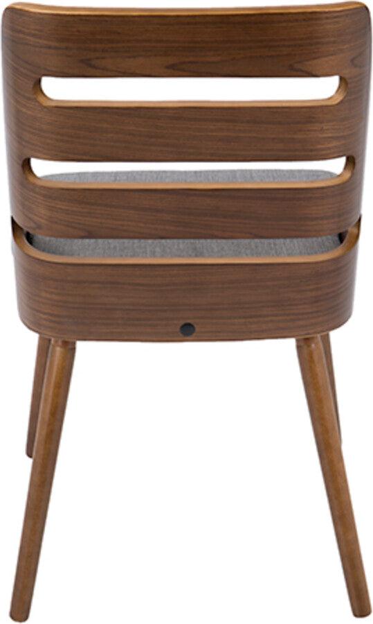 Lumisource Dining Chairs - Trevi Mid-Century Modern Dining/Accent Chair in Walnut with Grey Fabric