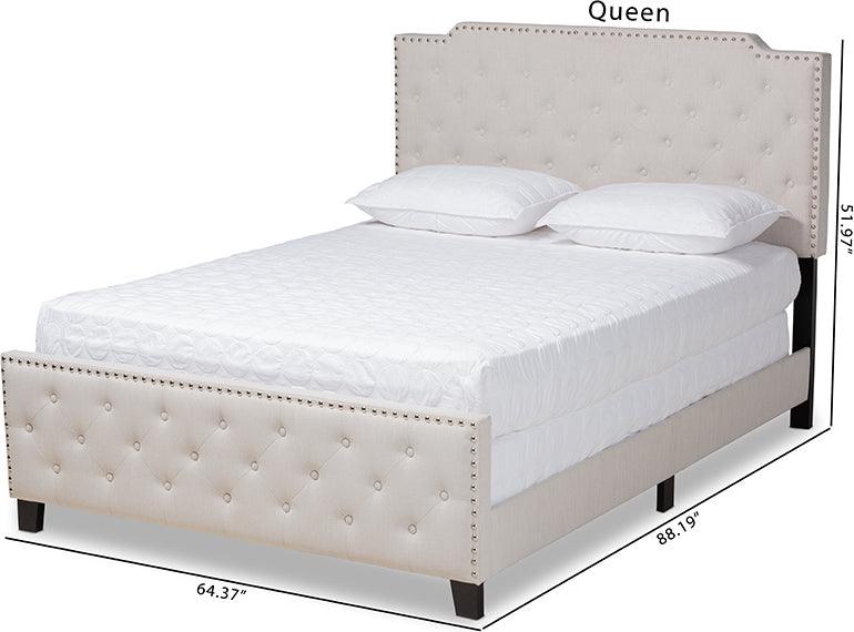Wholesale Interiors Beds - Marion Queen Bed Beige & Black
