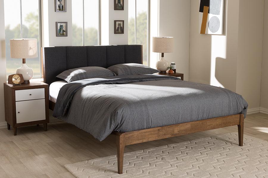 Wholesale Interiors Beds - Ember King Bed Gray/Walnut Brown