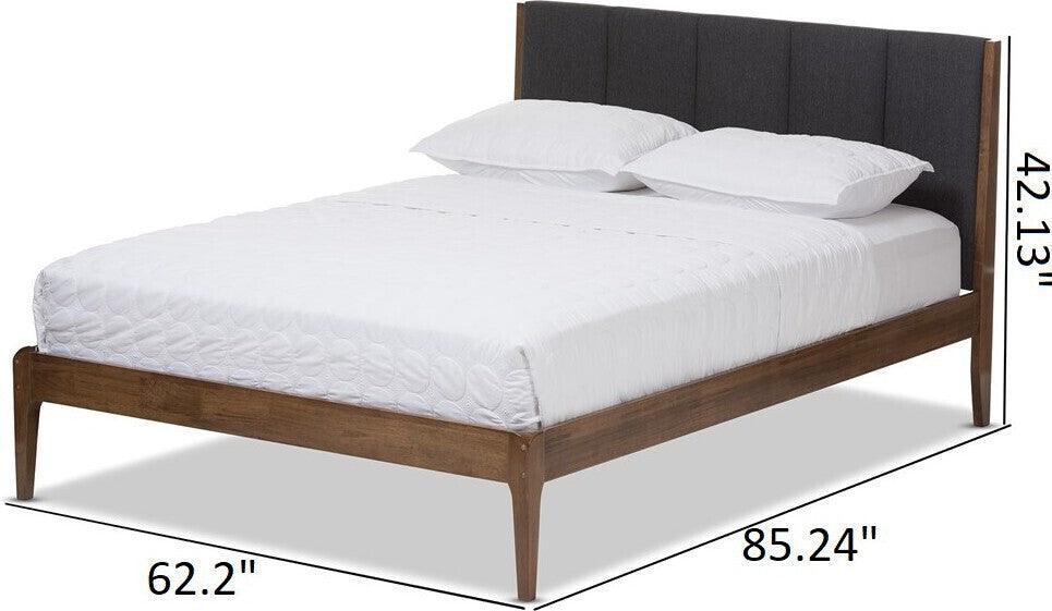 Wholesale Interiors Beds - Ember Queen Bed Dark Gray & Brown