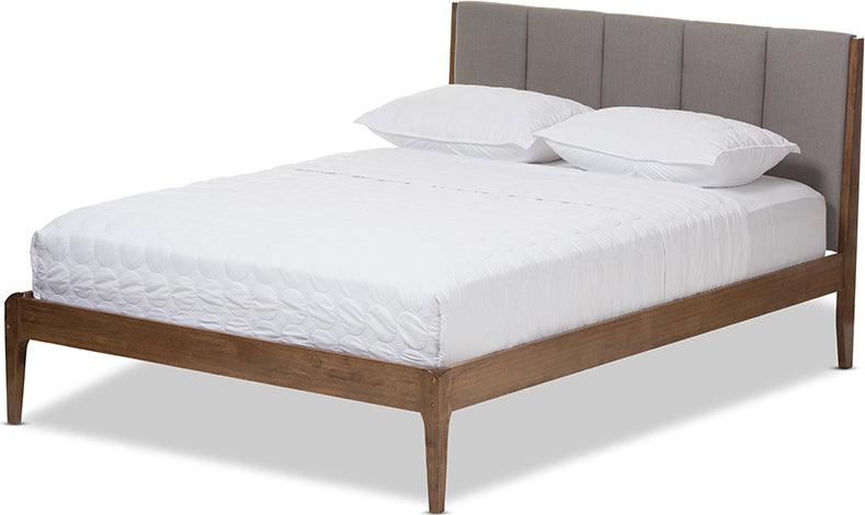 Wholesale Interiors Beds - Ember King Bed Light Gray/Walnut Brown