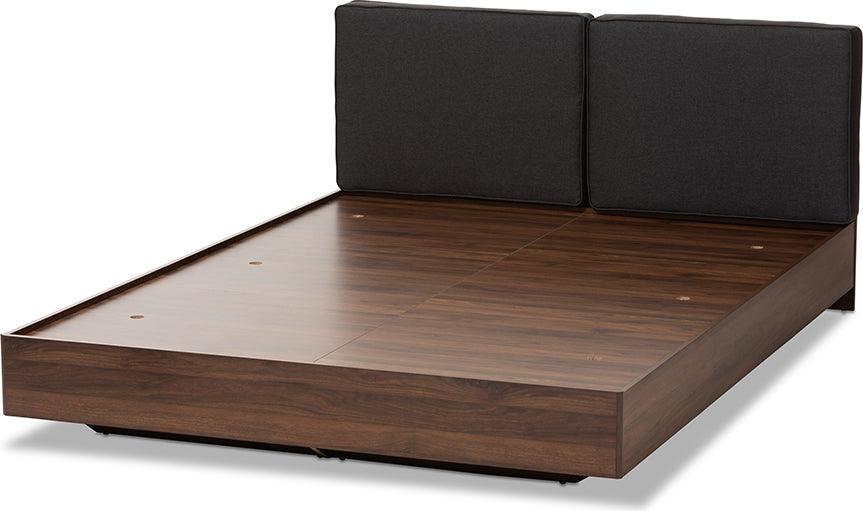 Wholesale Interiors Beds - Iselin Queen Storage Bed Dark Gray & Walnut Brown