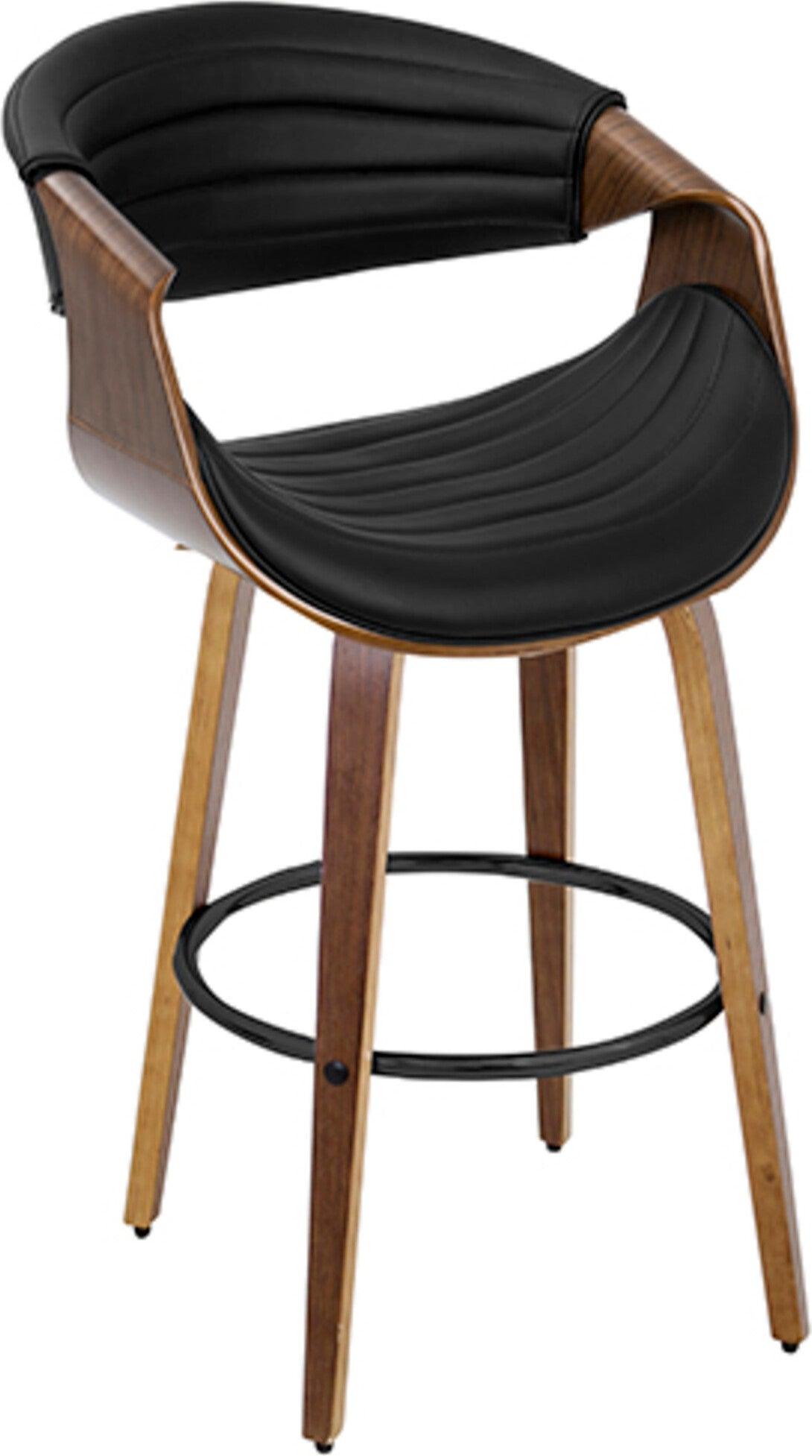 Lumisource Barstools - Symphony Counter Stool Walnut & Black (Set of 2)