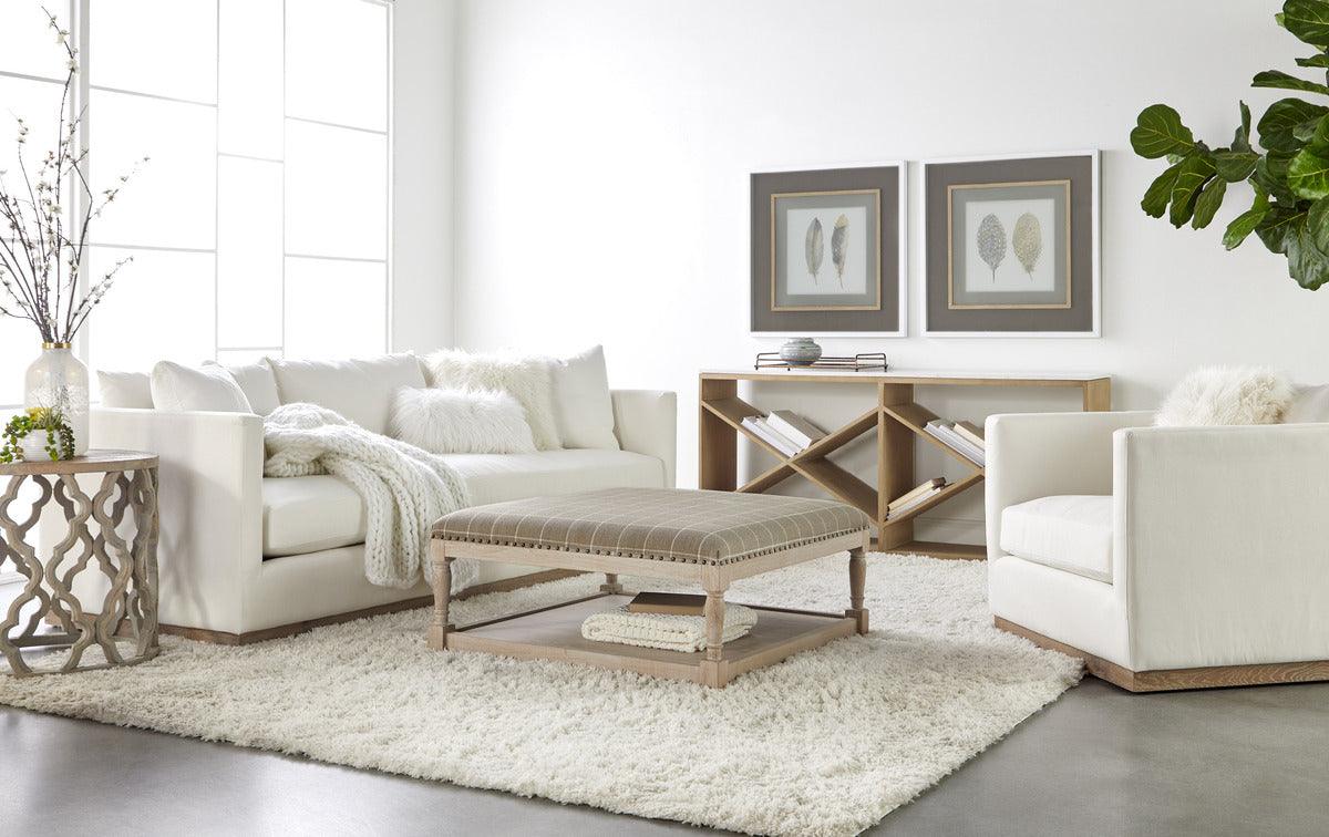 Essentials For Living Consoles - Cellar Console Table Smoke Gray Oak & White Quartz