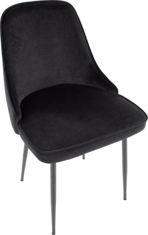 Lumisource Dining Chairs - Marcel Contemporary Dining Chair With Black Frame & Black Velvet Fabric (Set of 2)