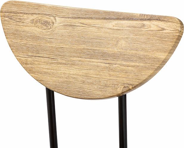 Wholesale Interiors Dining Sets - Gianetta Oak Brown Finished Wood and Black Metal 5-Piece Dining Set
