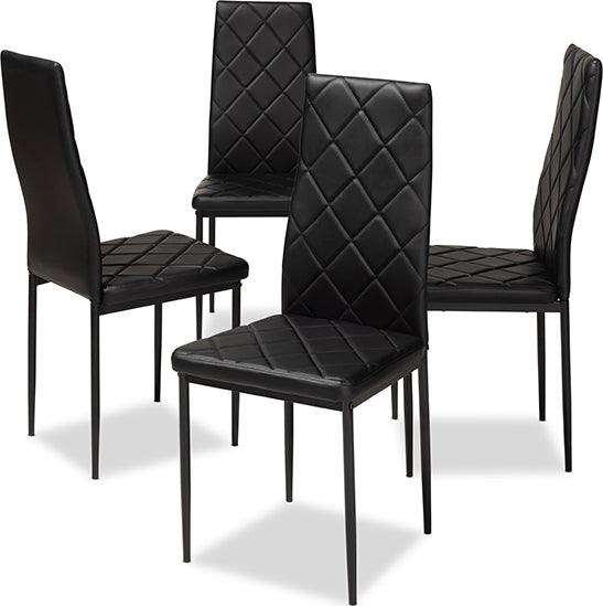Wholesale Interiors Dining Chairs - Blaise Modern And Contemporary Black Faux Leather Upholstered Dining Chair (Set Of 4)