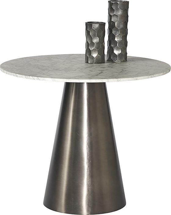 SUNPAN Outdoor Dining Tables - Damon Bistro Table - Gunmetal - 35.5" White
