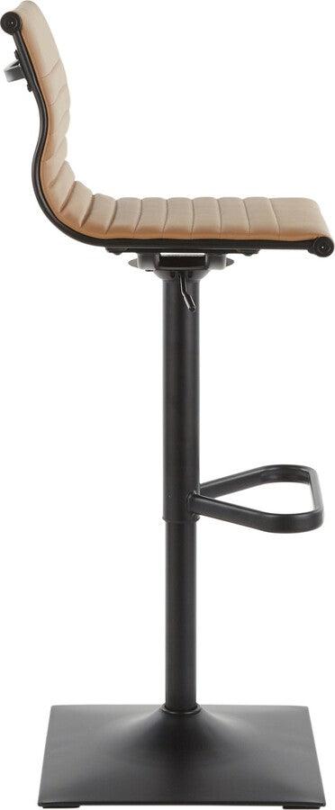 Lumisource Barstools - Masters Contemporary Barstool in Black Metal and Camel Faux Leather