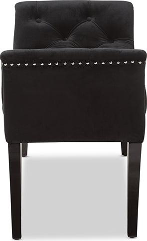 Wholesale Interiors Benches - Chandelle Luxe And Contemporary Black Velvet Upholstered Bench