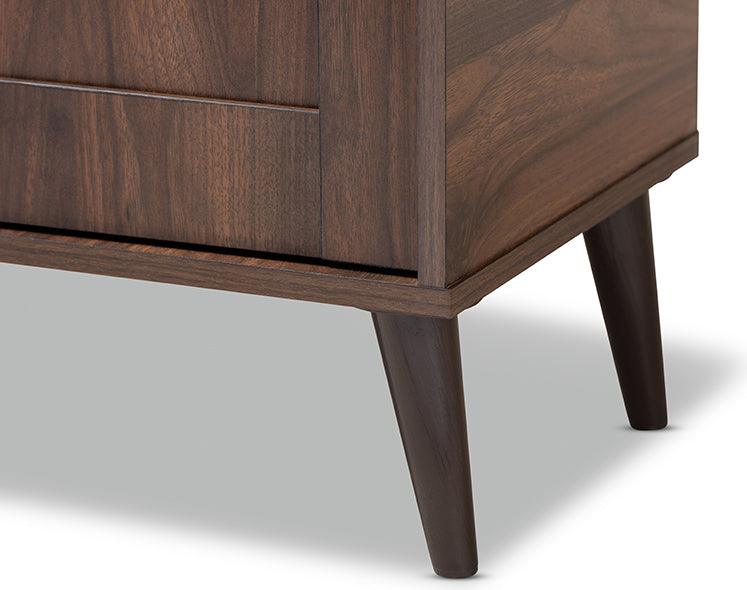 Wholesale Interiors Shoe Storage - Cormier Walnut Brown finished 2-Door Wood Entryway Shoe Storage Cabinet