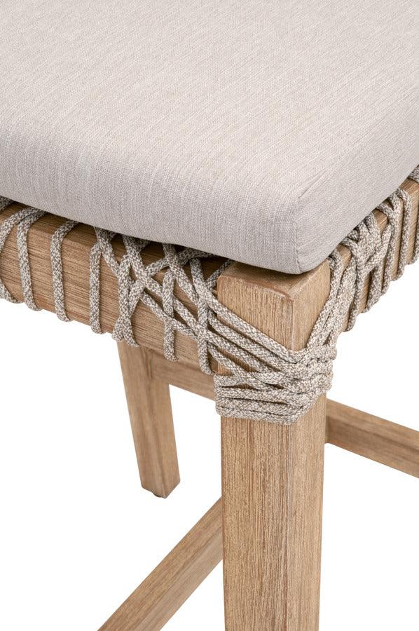 Essentials For Living Barstools - Costa Counter Stool Taupe & White Flat Rope, Pumice, Natural Gray Mahogany