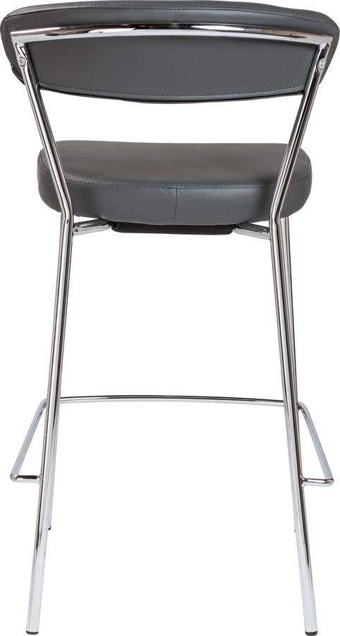 Euro Style Barstools - Draco-C Counter Stool In Gray With Chrome Base Frame And Base - Set Of 2