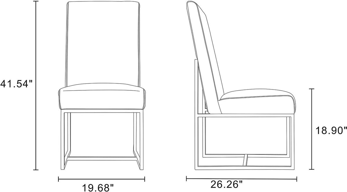 Manhattan Comfort Dining Chairs - Element 6-Piece Dining Chairs in Steel