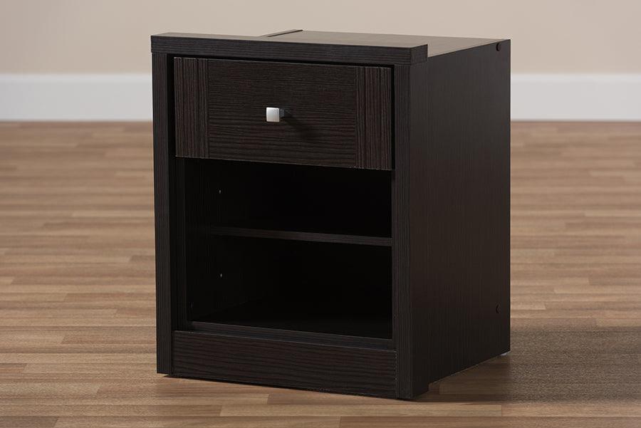 Wholesale Interiors Nightstands & Side Tables - Danette Nightstand Wenge Dark Brown