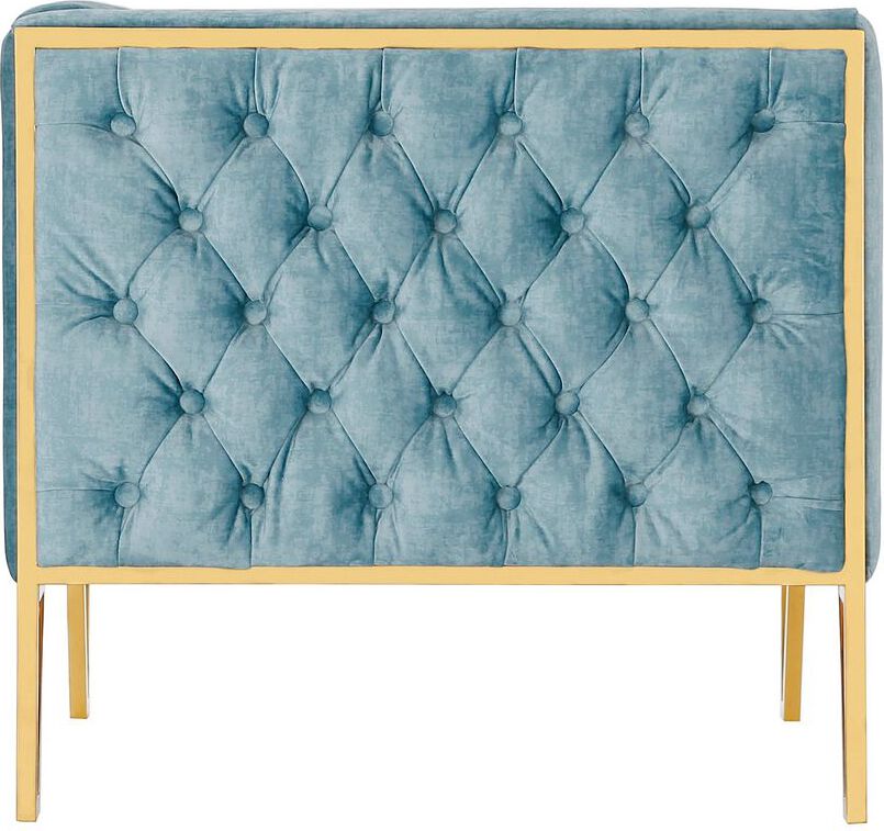 Manhattan Comfort Accent Chairs - Vector Accent Chair in Ocean Blue and Gold