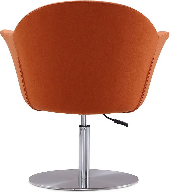 Manhattan Comfort Accent Chairs - Voyager Orange and Brushed Metal Woven Swivel Adjustable Accent Chair