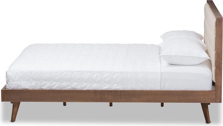 Wholesale Interiors Beds - Soloman Queen Bed Light Beige & Brown