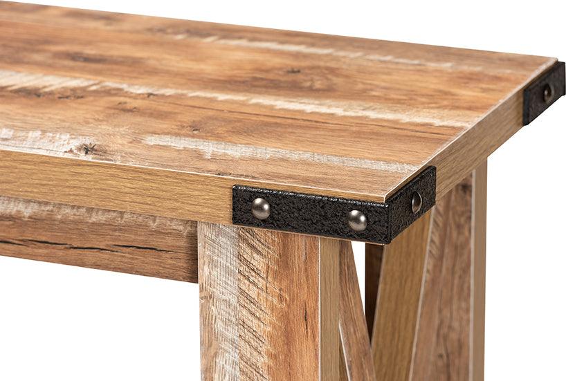 Wholesale Interiors Consoles - Angelo Modern and Contemporary Rustic Oak Brown Finished Wood Console Table