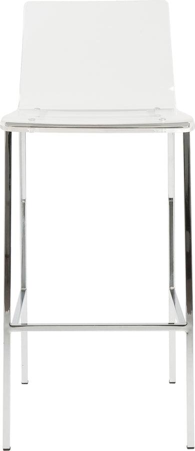Euro Style Barstools - Chloe Bar Stool in Clear Acrylic with Brushed Aluminum Legs - Set of 2