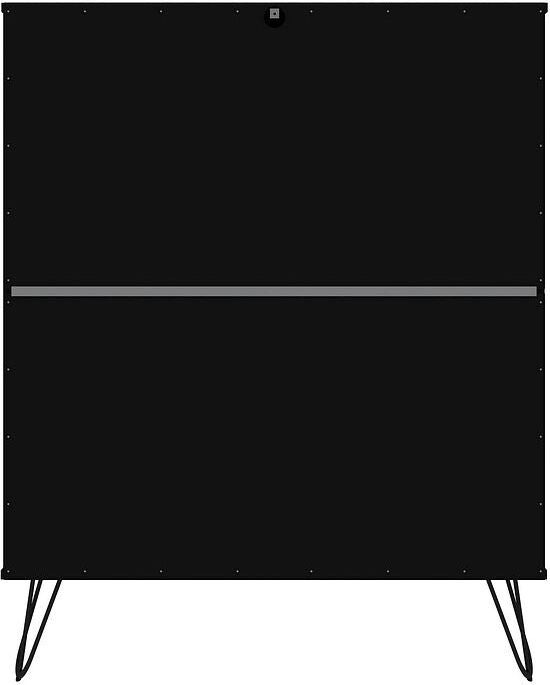 Manhattan Comfort Dressers - Rockefeller 5-Drawer Tall Dresser with Metal Legs in Black