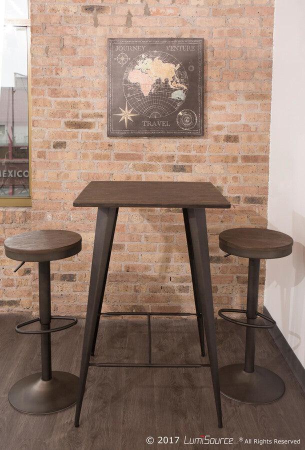 Lumisource Bar Tables - Oregon Industrial Table in Antique and Espresso LumiSource