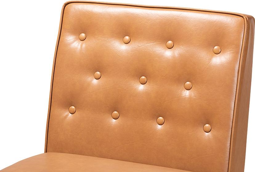 Wholesale Interiors Dining Chairs - Riordan Mid-Century Dining Chair Tan & Walnut Brown