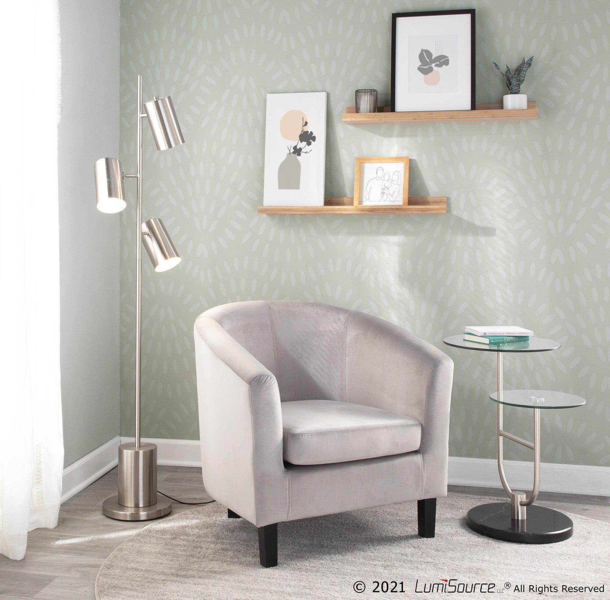 Lumisource Side & End Tables - Trombone Side Table Black Marble & Nickel