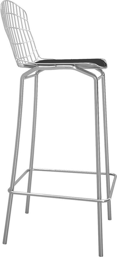 Manhattan Comfort Barstools - Madeline 41.73" Barstool in Silver and Black
