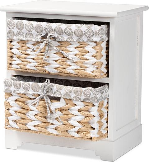 Wholesale Interiors Bedroom Organization - Rianne Modern Transitional White Finished Wood 2-Basket Storage Unit